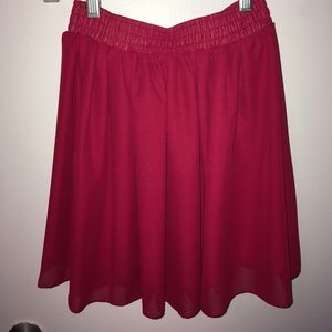 Flowy Red Mini Skirt